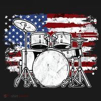 Drummer Drum Set Drums USA Flag American 4th Of July Gift T-Shirt thumb 7