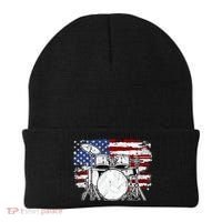 Drummer Drum Set Drums USA Flag American 4th Of July Gift Beanie thumb 0
