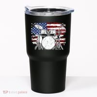 Drummer Drum Set Drums USA Flag American 4th Of July Gift Tumbler thumb 0