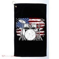 Drummer Drum Set Drums USA Flag American 4th Of July Gift Golf Towel thumb 0