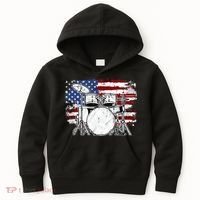 Drummer Drum Set Drums USA Flag American 4th Of July Gift Kids Hoodie thumb 0