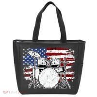 Drummer Drum Set Drums USA Flag American 4th Of July Gift Tote Bag thumb 0
