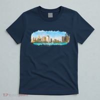 Downtown Detroit Skyline Watercolor Sketch T-Shirt thumb 5