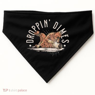 Droppin Dimes Skeleton Welding Humor USA-Made Doggie Bandana