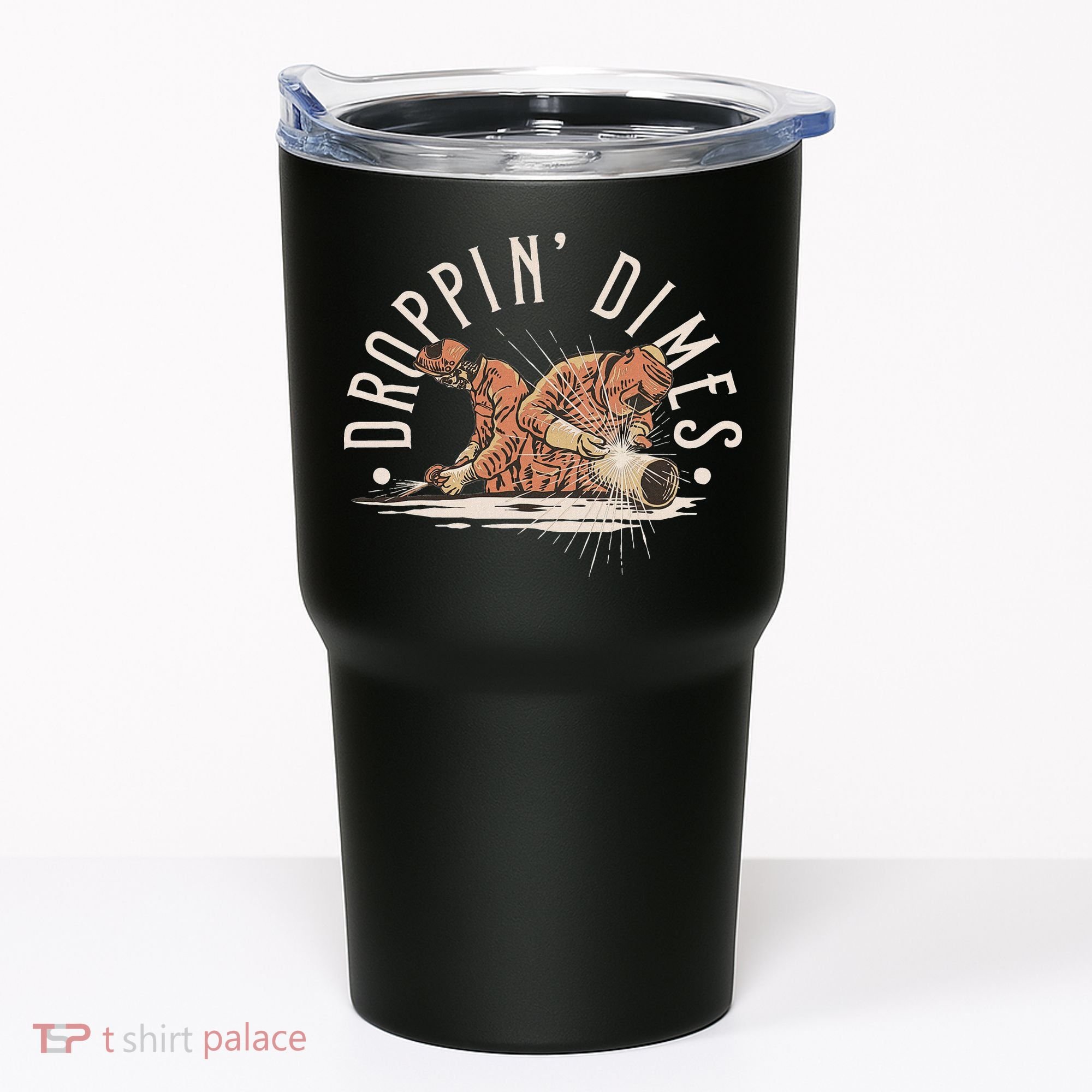 Droppin Dimes Skeleton Welding Humor Tumbler