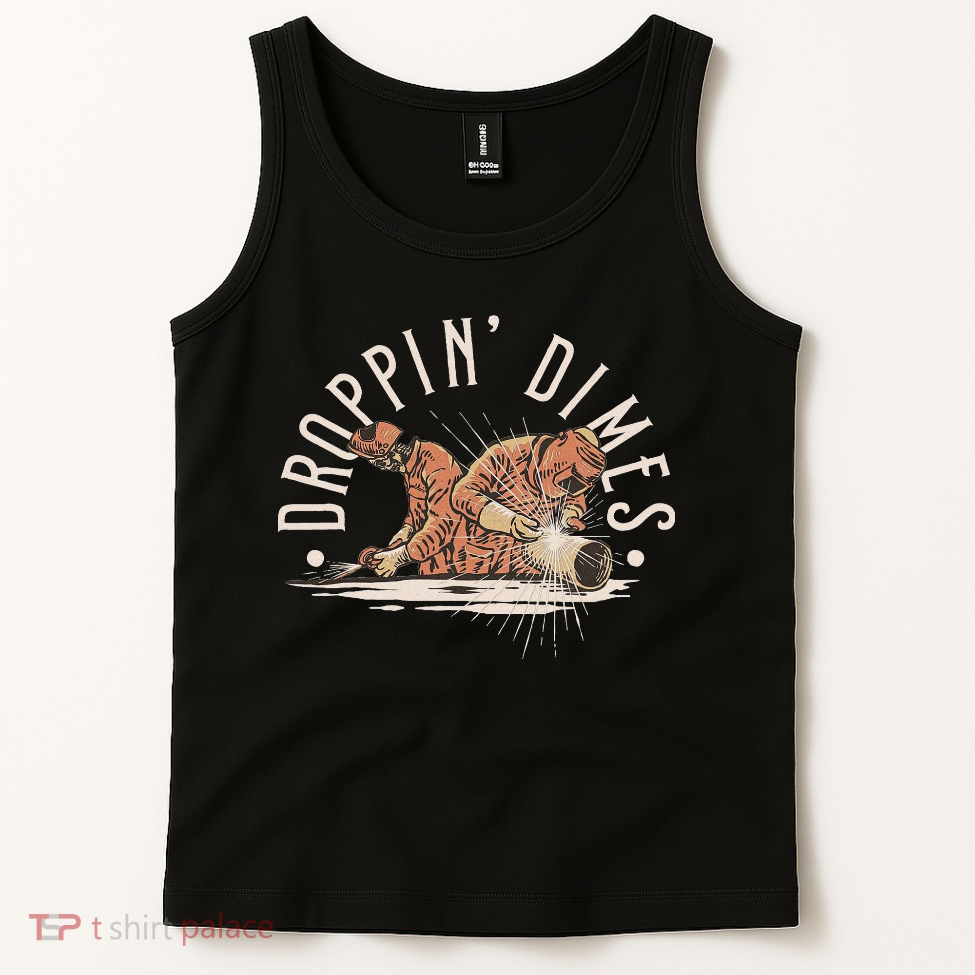 Droppin Dimes Skeleton Welding Humor Tank Top