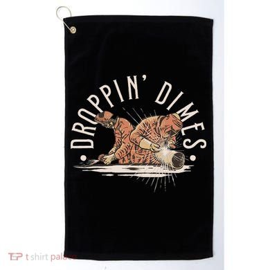 Droppin Dimes Skeleton Welding Humor Golf Towel