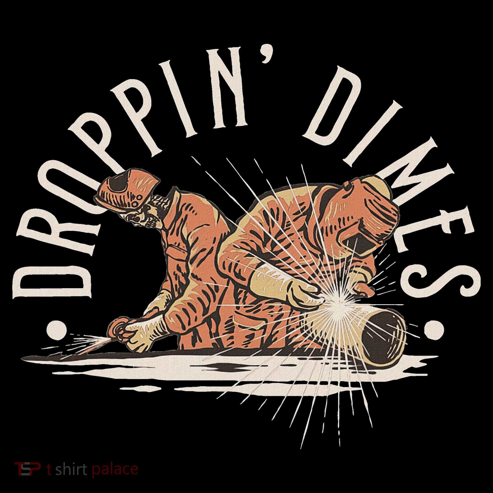 Droppin Dimes Skeleton Welding Humor Kids Long Sleeve Shirt
