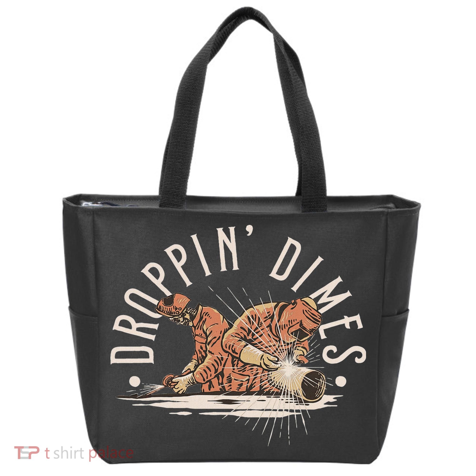 Droppin Dimes Skeleton Welding Humor Tote Bag