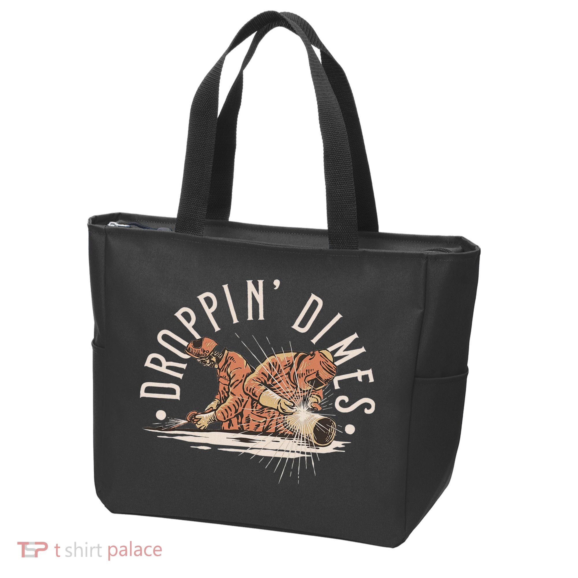 Droppin Dimes Skeleton Welding Humor Tote Bag