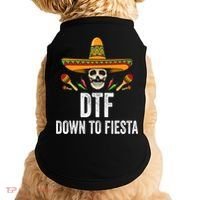 Dtf Down To Fiesta Funny Mexican Skull Cinco De Mayo Doggie Tank thumb 0