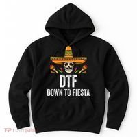 Dtf Down To Fiesta Funny Mexican Skull Cinco De Mayo Hoodie thumb 0