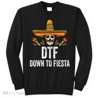 Dtf Down To Fiesta Funny Mexican Skull Cinco De Mayo Sweatshirt thumb 0