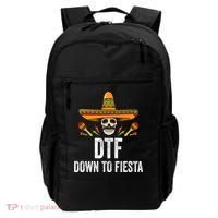 Dtf Down To Fiesta Funny Mexican Skull Cinco De Mayo Backpack thumb 0