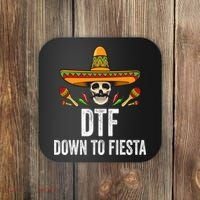 Dtf Down To Fiesta Funny Mexican Skull Cinco De Mayo Coaster thumb 0