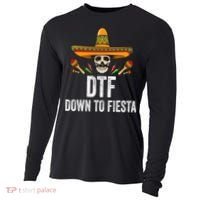 Dtf Down To Fiesta Funny Mexican Skull Cinco De Mayo Cooling Performance Long Sleeve Crew thumb 0