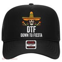 Dtf Down To Fiesta Funny Mexican Skull Cinco De Mayo Hat thumb 0