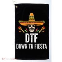 Dtf Down To Fiesta Funny Mexican Skull Cinco De Mayo Golf Towel thumb 0