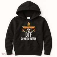 Dtf Down To Fiesta Funny Mexican Skull Cinco De Mayo Kids Hoodie thumb 0