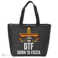 Dtf Down To Fiesta Funny Mexican Skull Cinco De Mayo Tote Bag thumb 0