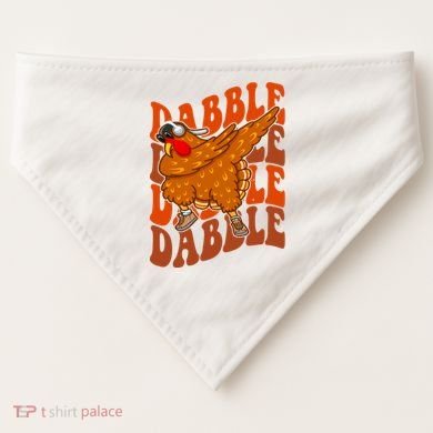 Dabble Dab Turkey Thanksgiving USA-Made Doggie Bandana