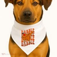 Dabble Dab Turkey Thanksgiving USA-Made Doggie Bandana thumb 1