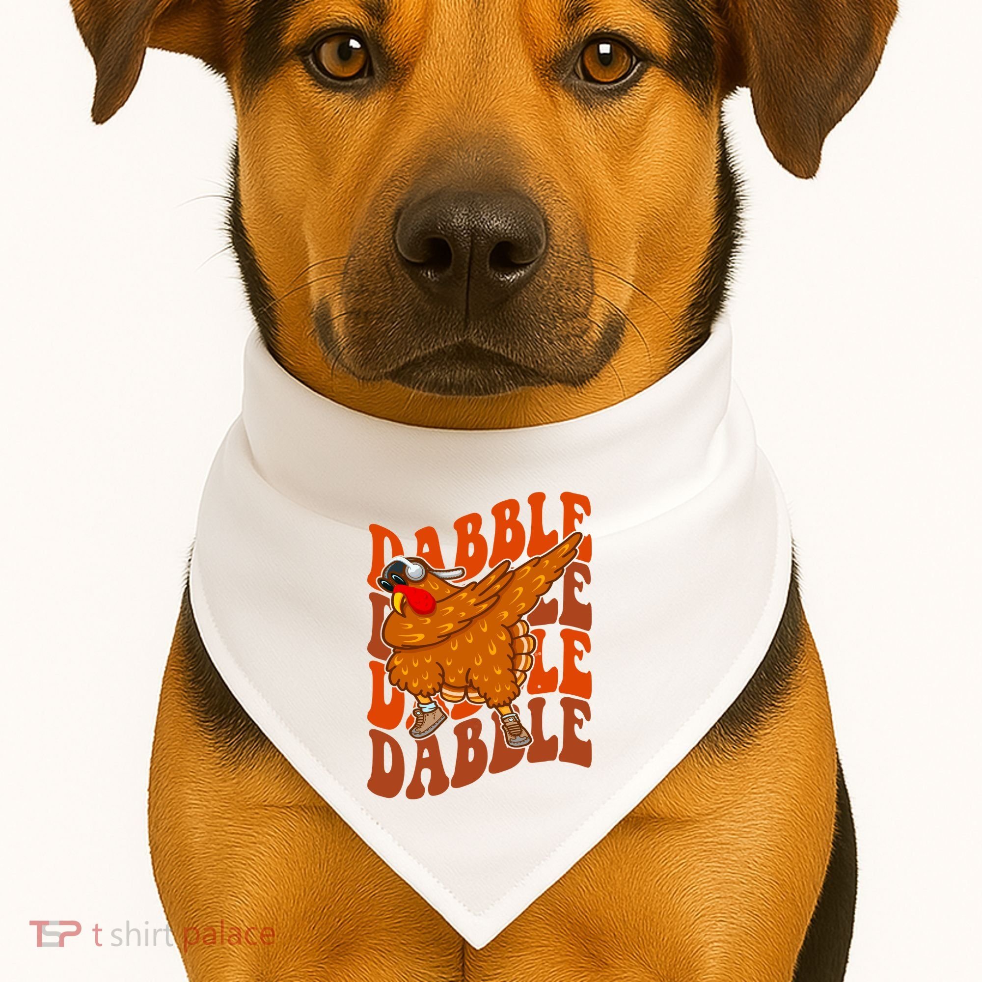 Dabble Dab Turkey Thanksgiving USA-Made Doggie Bandana