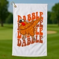 Dabble Dab Turkey Thanksgiving Golf Towel thumb 1