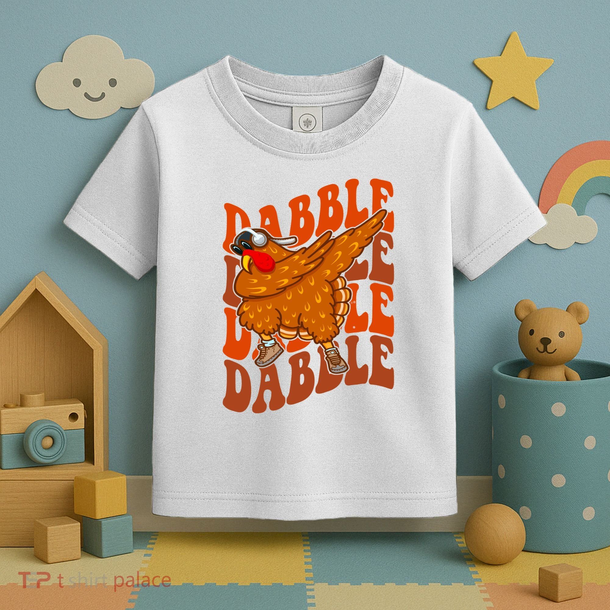 Dabble Dab Turkey Thanksgiving Toddler T-Shirt