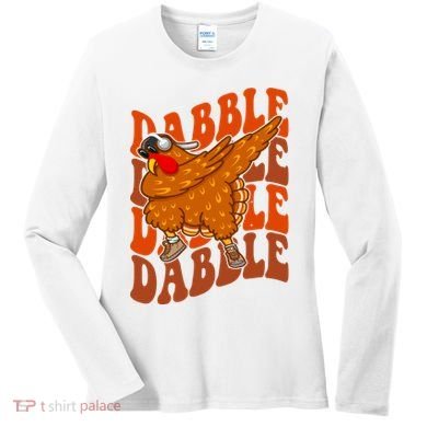 Dabble Dab Turkey Thanksgiving Women's Long Sleeve Shirt