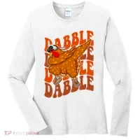 Dabble Dab Turkey Thanksgiving Women's Long Sleeve Shirt thumb 0