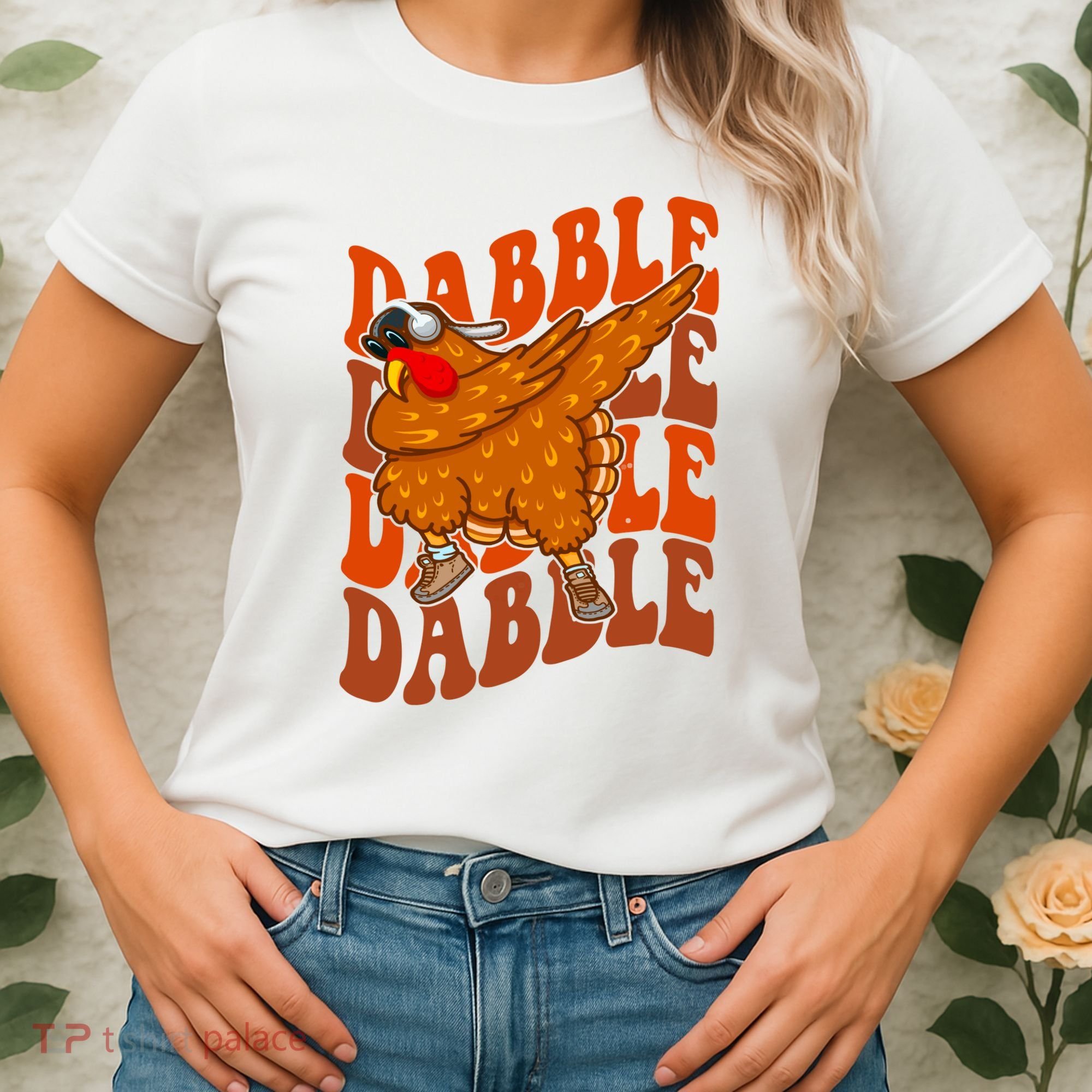Dabble Dab Turkey Thanksgiving Women's T-Shirt