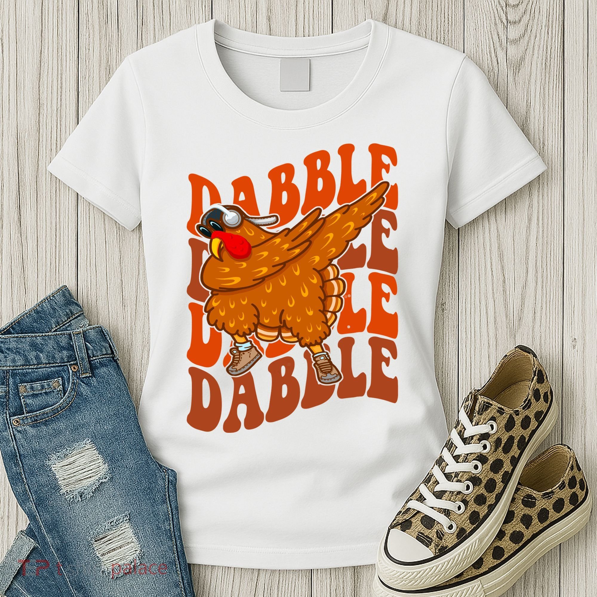 Dabble Dab Turkey Thanksgiving Women's T-Shirt