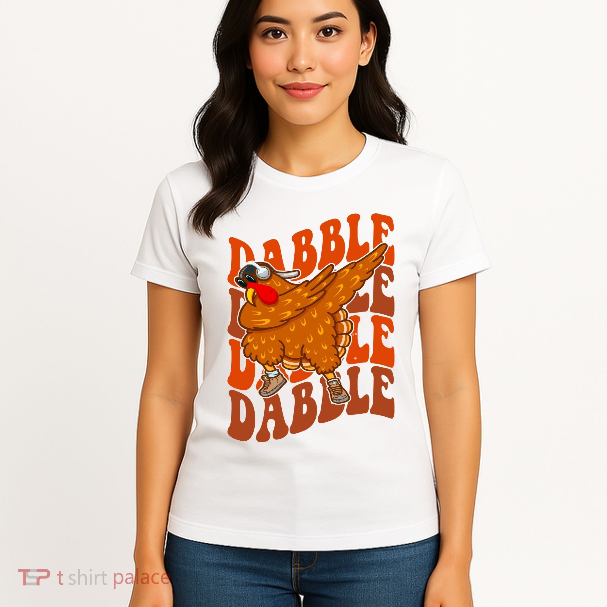 Dabble Dab Turkey Thanksgiving Women's T-Shirt