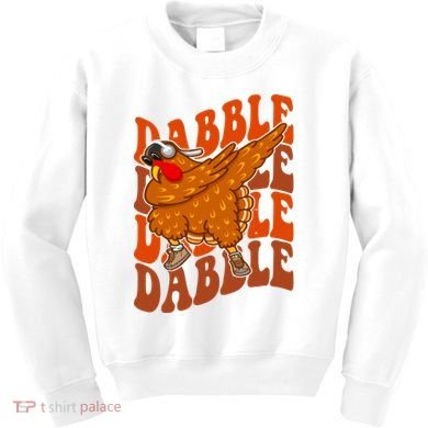 Dabble Dab Turkey Thanksgiving Kids Sweatshirt