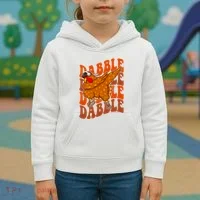 Dabble Dab Turkey Thanksgiving Kids Hoodie thumb 3