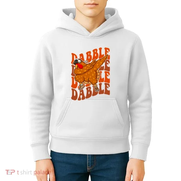 Dabble Dab Turkey Thanksgiving Kids Hoodie