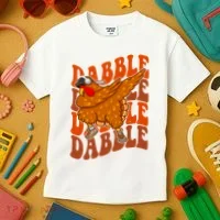 Dabble Dab Turkey Thanksgiving Kids T-Shirt thumb 3