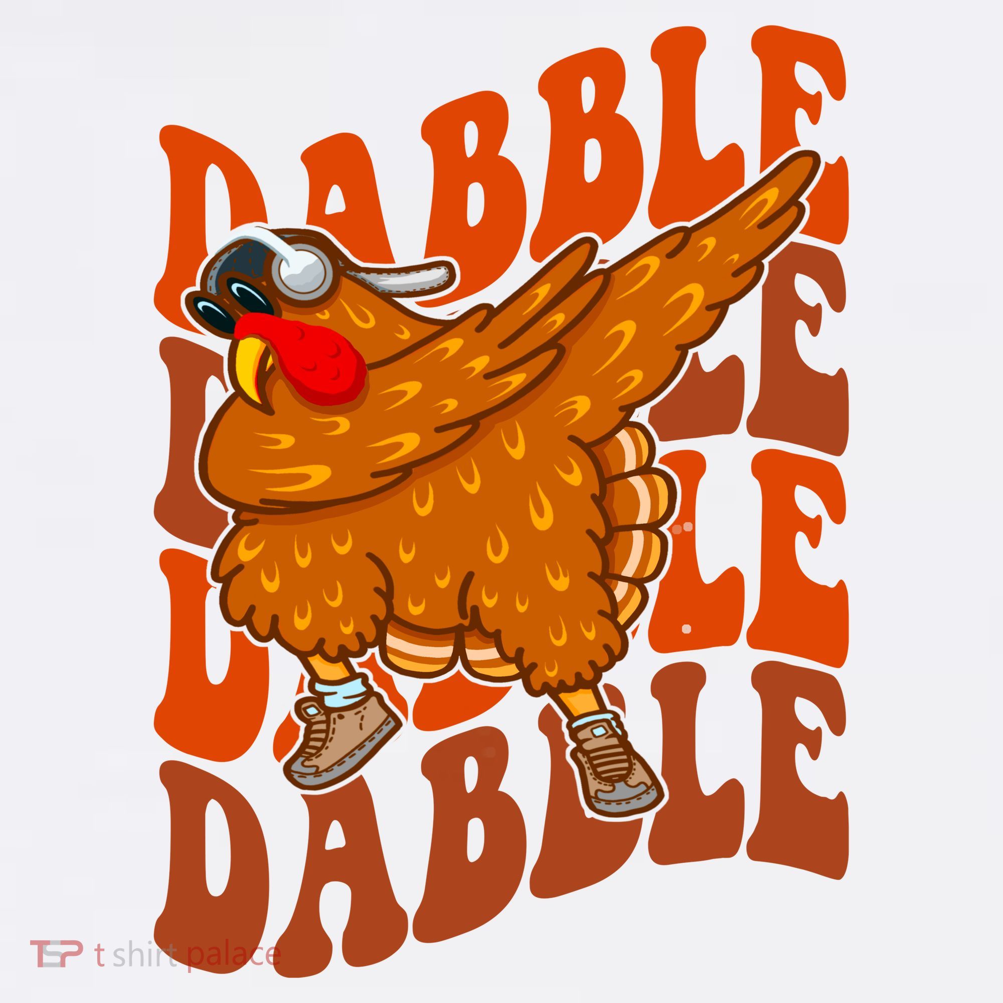 Dabble Dab Turkey Thanksgiving Kids T-Shirt