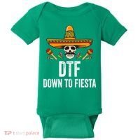 DTF Down To Fiesta Funny Mexican Skull Cinco De Mayo Baby Bodysuit thumb 0