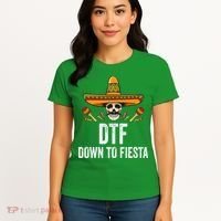 DTF Down To Fiesta Funny Mexican Skull Cinco De Mayo Women's T-Shirt thumb 4