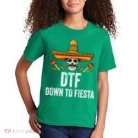 DTF Down To Fiesta Funny Mexican Skull Cinco De Mayo Kids T-Shirt thumb 2