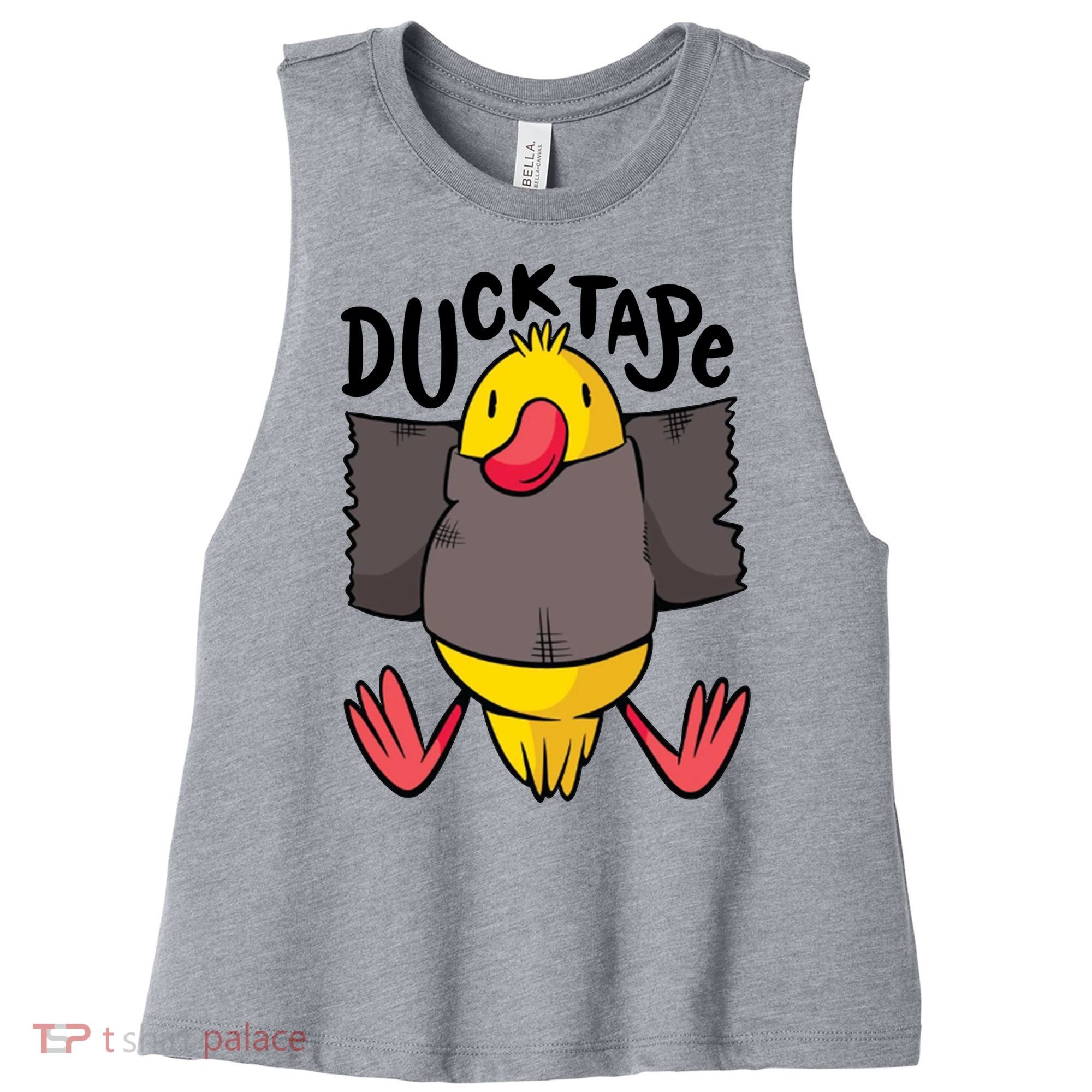 Ducktape Duck Trap Funny Duct Tape Women's Racerback Cropped Tank