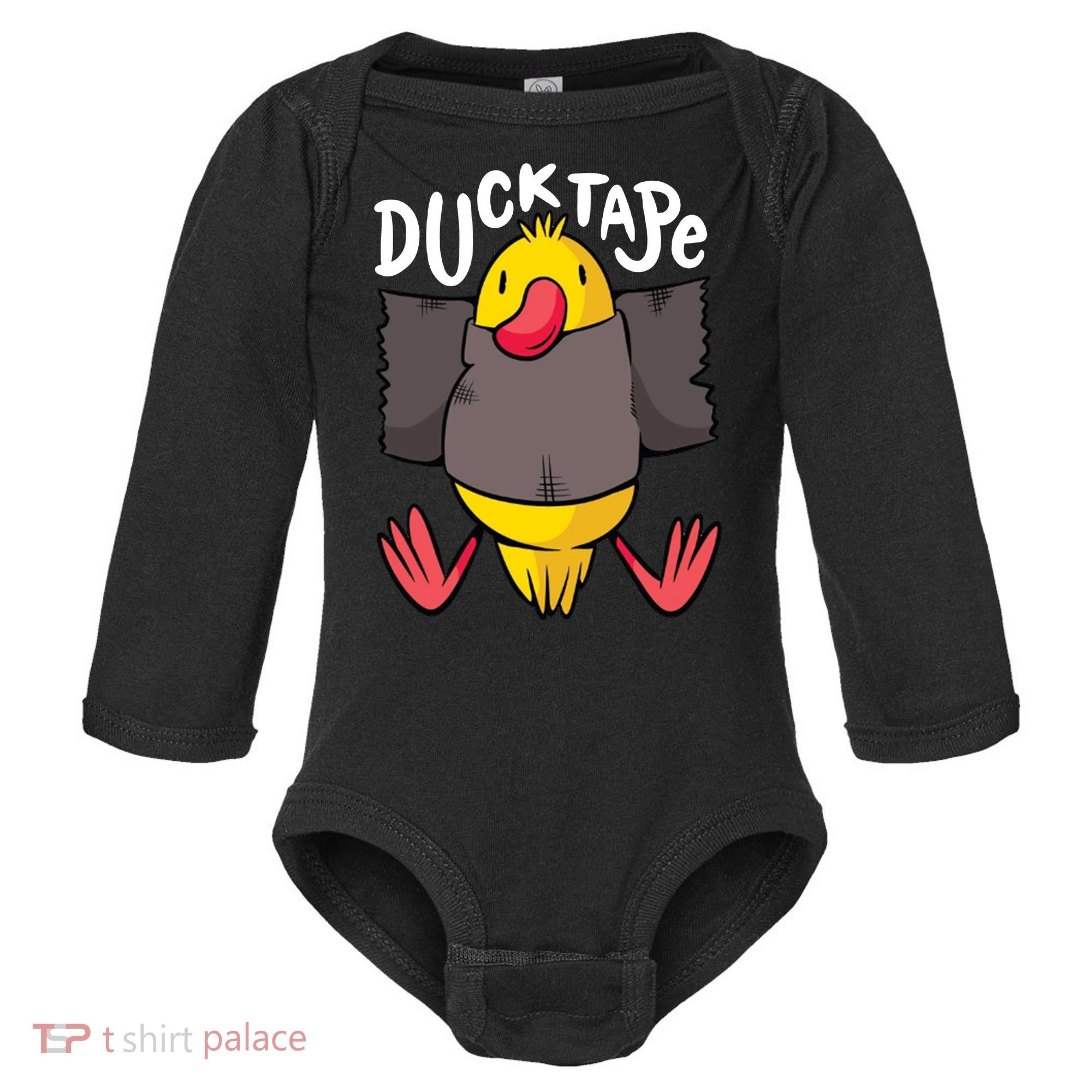 Ducktape Duck Trap Funny Duct Tape Baby Long Sleeve Bodysuit