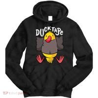 Ducktape Duck Trap Funny Duct Tape Tie Dye Hoodie thumb 0