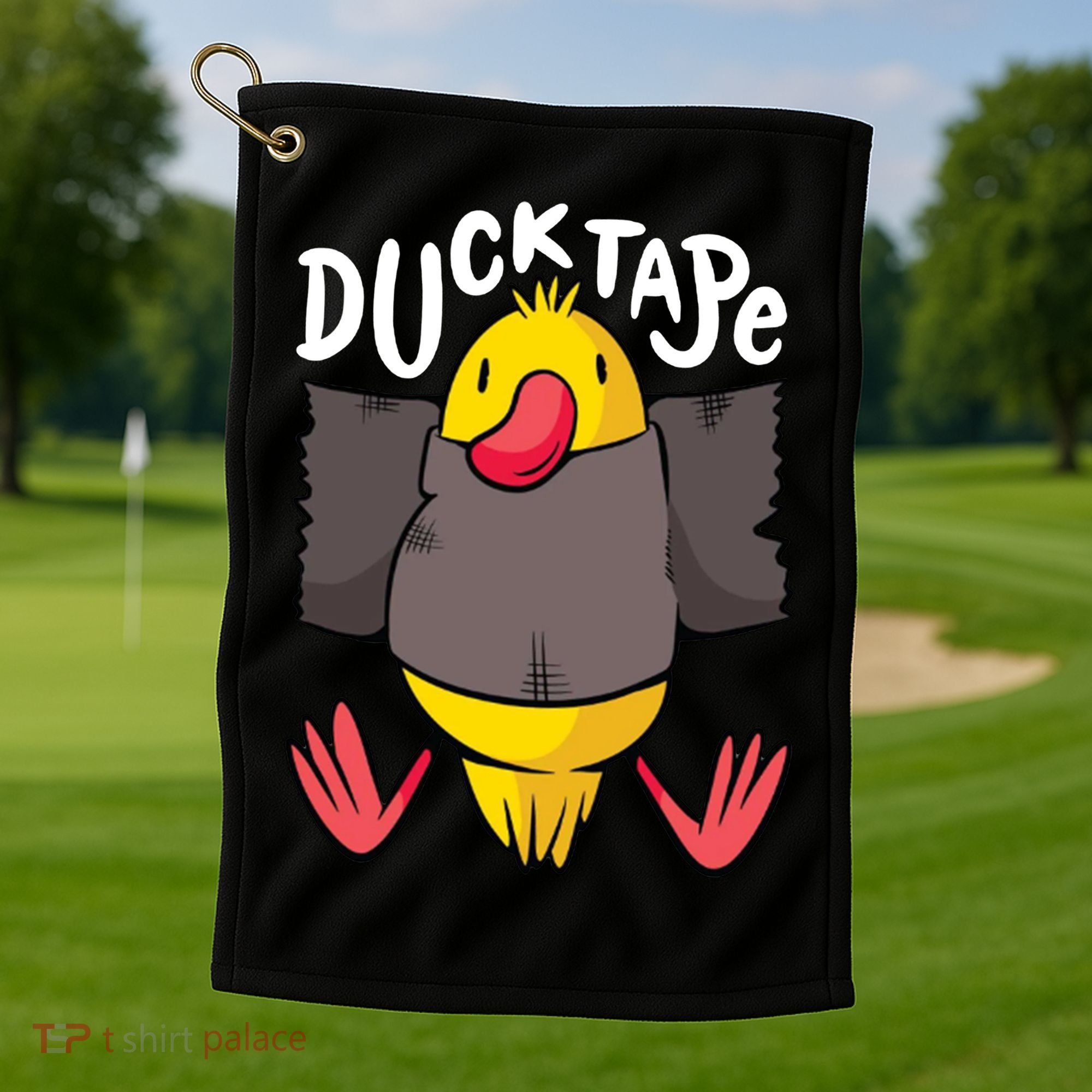 Ducktape Duck Trap Funny Duct Tape Golf Towel