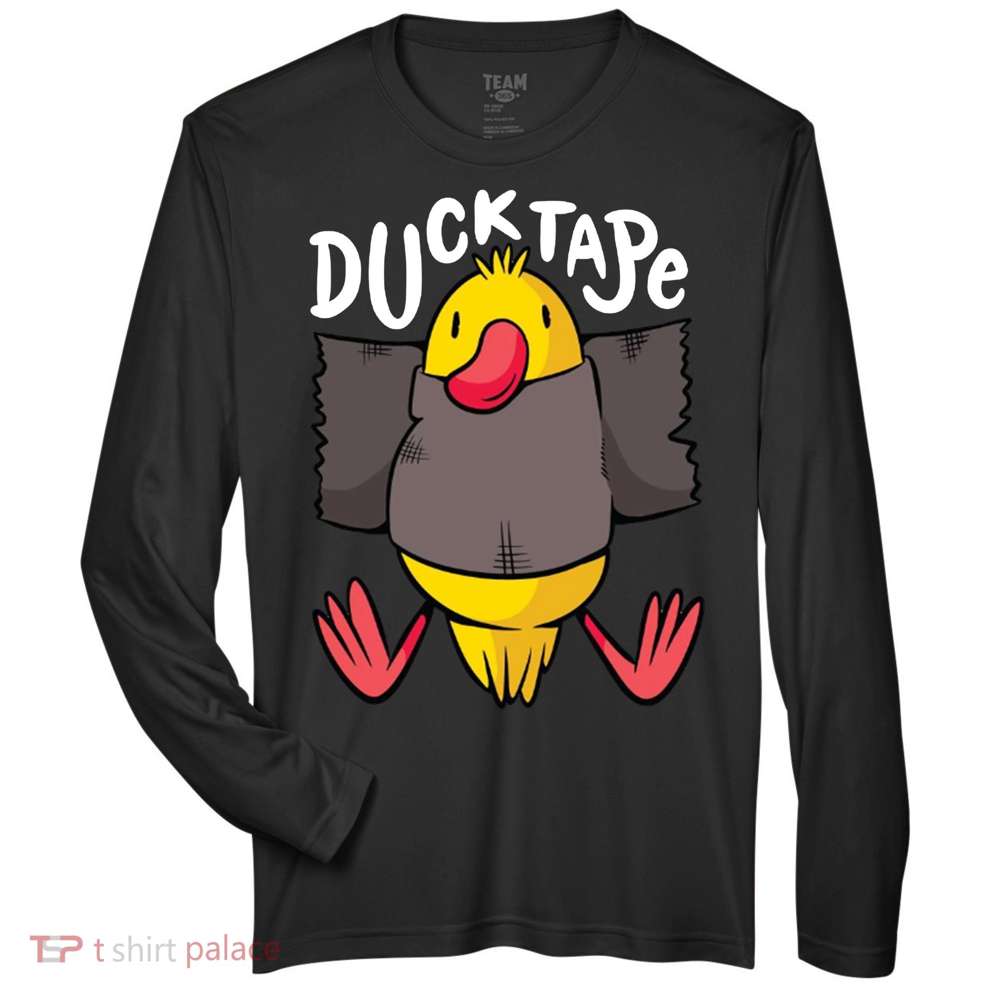 Ducktape Duck Trap Funny Duct Tape Zone Performance Long-Sleeve T-Shirt