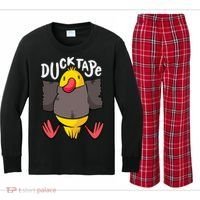 Ducktape Duck Trap Funny Duct Tape Kids Long Sleeve Plaid Pajama Set thumb 0