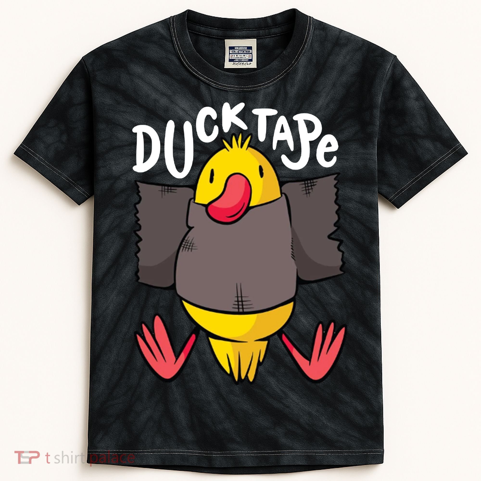 Ducktape Duck Trap Funny Duct Tape Kids Tie-Dye T-Shirt