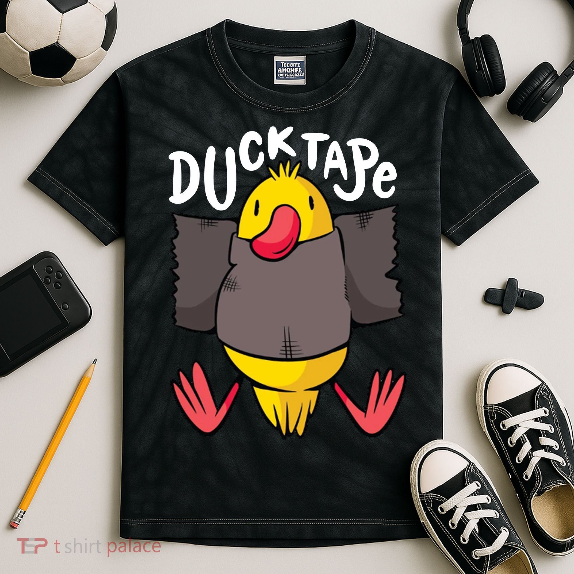 Ducktape Duck Trap Funny Duct Tape Kids Tie-Dye T-Shirt